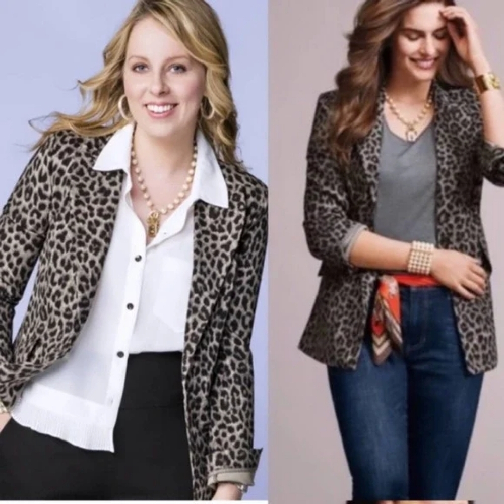Cabi Womens Cabi Jungle Jacket Animal Print Sz 4 Taupe Black NWOT